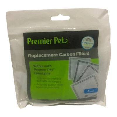 Premier Pet Replacement Carbon Filters 4 Pack GAC00-16285 Aqua Fountain New - Image 1 of 2