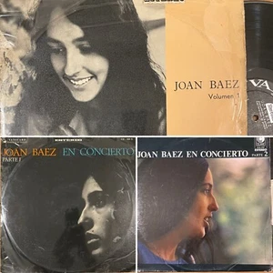JOAN BAEZ 3 x LP MEXICO Volumen 1 / En Concierto Parte 1 + 2 VANGUARD 1962 - Picture 1 of 7
