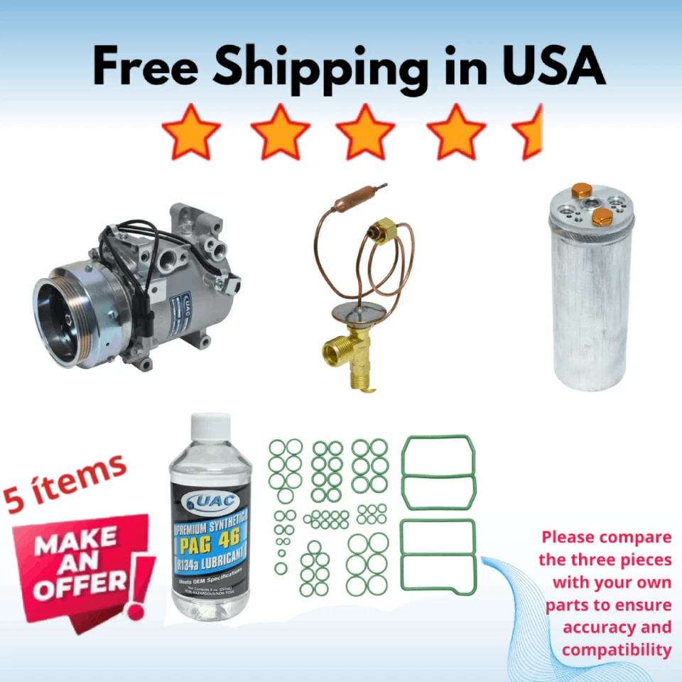 Compresor y válvula aire acondicionado apto para Mitsubishi Eclipse 1997-1998, Eagle Talon 1998 Foto 1 de 4