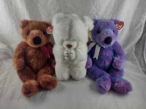 Ty Beanie Buddies Taffybeary Purplebeary &  Faith Bears - Picture 1 of 5