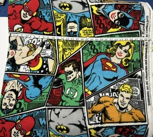 Fleece fabric by the yard - DC Comics Supergirl Flash - Wonder Woman - 58” Wide - Picture 1 of 2