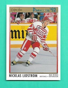 (1) NICKLAS LIDSTROM 1991-92 PREMIER # 117 WINGS ROOKIE NM-MT CARD (V6533)  