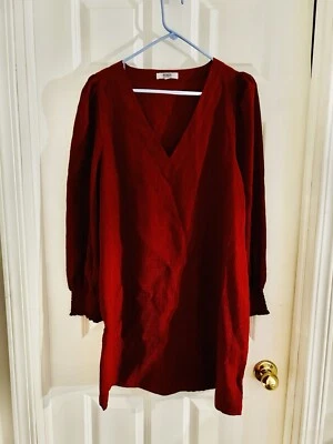 BB Dakota X Steve Madden, Women's Long Sleeve Tunic, Dark Cherry Red , Size L - Image 1 of 4