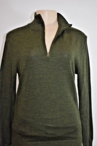 J.Crew Hunter Green 100% marino Wool Blouse Sweater Size Small On Sale - Picture 1 of 11