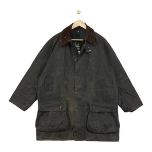Barbour Northumbria Waxed Jacket Mens Size 42 Green Overcoat Full Zip Country - Bild 1 von 14