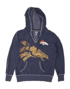 MAJESTIC Boys Denver Broncos Hoodie Jumper 10-11 Years Medium Navy Blue CT44 - Picture 1 of 3