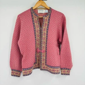 True Vintage Susan Bristol Nordic Cardigan Pullover Shetland Wolle Gr. Large 80er - Bild 1 von 7