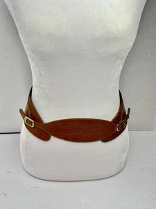 Phillippe Cintura Pelle Donna Doppia Fibbia Larga Marrone Boho Fagiano Taglia M - Foto 1 di 8