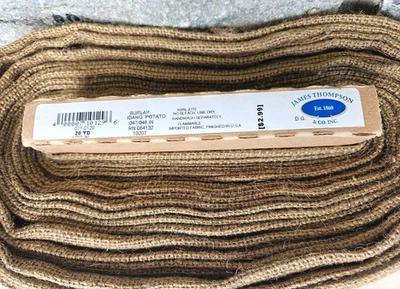 Burlap 100% Jute Idaho Potato NEW 20-yard bolt 48" wide James Thompson & Co. - Image 1 of 4