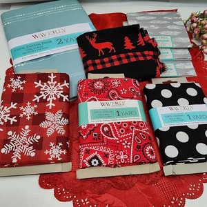 Waverly Inspirations For Craft Or Quilting 5+ yards Bandana Polka Dot Snow Flake - Picture 1 of 12