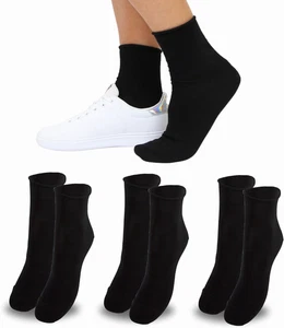 Calzini Donna Senza Elastico, Calze Donna Caldo Cotone 3/6 Paia Calzino Corto Mo - Foto 1 di 12