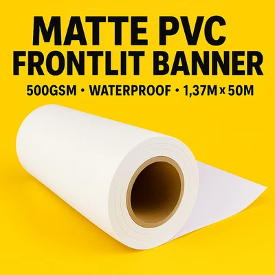 Matte Laminated Frontlit PVC Flex Banner Roll 500GSM Water Resistan (1.37 x50m) - Image 1 of 4