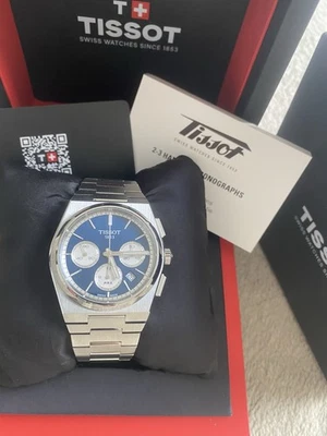 Tissot PRX Chronograph Automatic Blue Dial Men's Watch T1374271104100 NEW - Image 1 of 4
