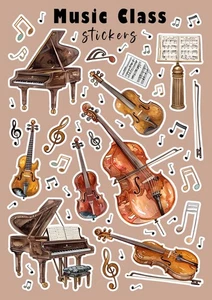 Stanzteile oder Sticker A4 Musik, Deko Karten basteln Scrapbooking - Bild 1 von 1