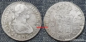 Carlos IIII año 1805 CN. 2 Reales Plata SEVILLA. Peso 5,91 gr. 26 mm. - Photo 1/1