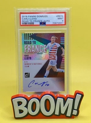 2018-19 Panini Donruss Road to France Autographs Carli Lloyd #RF-CL (AU) PSA 9 - Image 1 of 2