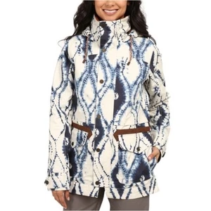 BURTON Dryride Women's Fremont Snowboard Ski Jacket Size L Indigo Batik Ikat - Picture 1 of 12