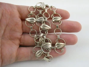 Collar de eslabones vintage con diseño de hojas de plata esterlina 18,2 g 14 pulgadas de largo - Imagen 1 de 22
