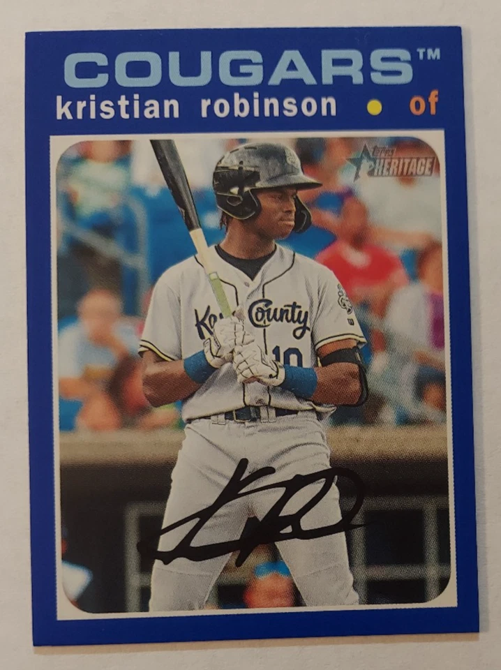 Kristian Robinson (Kane County Cougars) 2020 Topps Heritage Minors BLUE /99 - Image 1 of 1