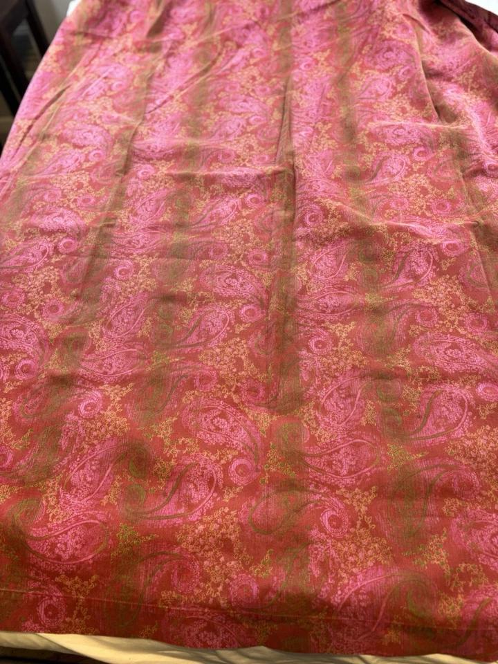 Crate & Barrel Christmas Paisley Tablecloth Red  1112 x 59” Seats 10 - 12 Cotton - Image 1 of 4