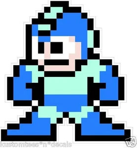 Nintendo NES 8-Bit Mega Man Vinyl Aufkleber Sticker Emblem - Bild 1 von 1