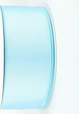 Blue 2.5" by 5 yard Wired Ribbon Shimmering Iridescent Christmas Easter Baby Boy - Image 1 of 3