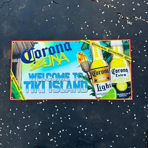 Corona Island Tiki Bar Beer Banner Jimmy Buffett Parrothead Party Decor - Picture 1 of 3
