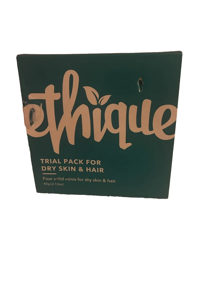 Ethique Trial Pack for Dry Skin & Hair - Shampoo, Conditioner, Face Cleanser & B - Image 1 of 1