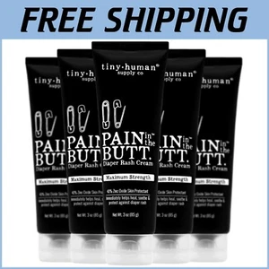 6-Pack Pain in The Butt MAX Diaper Rash Cream - Soothing 40% Zinc Oxide Formula - Picture 1 of 11