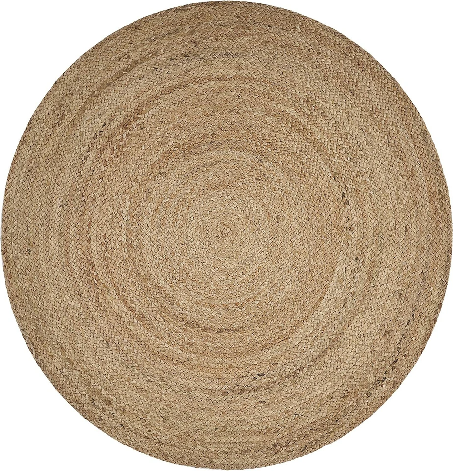 Round Rug Jute Reversible 100% Natural Braided Home Decor Rustic Look Rug - Image 1 of 4