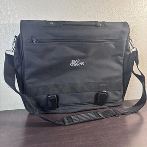 VTG Bear Stearns Computer Laptop Travel Bag 2 Sleeves Shoulder Strap & Clips EUC - Picture 1 of 11