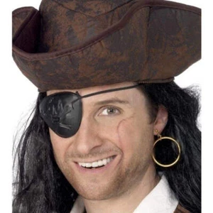 Pirate Eyepatch and Earring Adult Black - Picture 1 of 2
