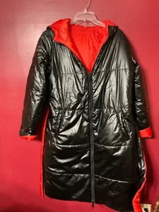 G Giuliana Reversible Metallic Puffer Jacket Black Red NEW 728145 medium - Picture 1 of 9