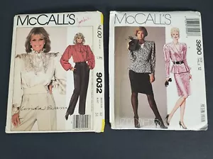 McCall's 9032 3990 Sewing Pattern 1980s Linda Evans Blouse Skirt Suit Size 12 - Picture 1 of 12