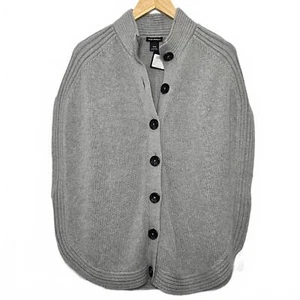 Suéter Club Monaco Mujer Mediano Nuevo Gris Algodón Cachemira Tejido Cárdigan - Imagen 1 de 4