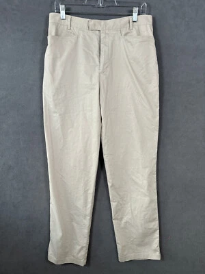 Брюки для гольфа мужские Nike 32x34 желтовато-коричневые хаки Dri-Fit плоские спереди эластичные - Изображение 1 из 4