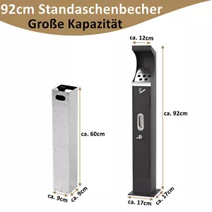 Standaschenbecher 92cm Aschenbecher Standascher Stabil Abschließbar Außen Große - Bild 1 von 21