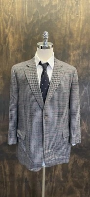 Paul Stuart Windowpane Check Soft Wool STUART 3 Jacket in Gray Size 46 R $3195 - Image 1 of 4
