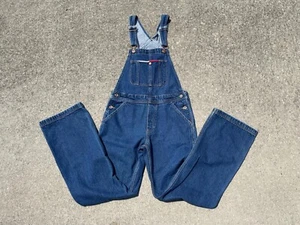 vintage Tommy Girl denim bib overalls sz M Hilfiger carpenter 90s y2k jeans - Picture 1 of 9
