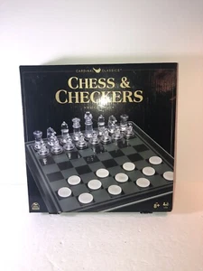 Cardinal Chess and Checkers Set with Glass Board Classic Glass - Picture 1 of 13