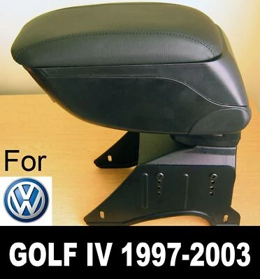 Accoudoir Console Central en Cuir Noir Spécifique pour VW Golf 4 IV Bora - Photo 1/4