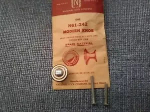 Vintage National Lock N61-242 CHROME Modern Knob White Lines - Picture 1 of 2