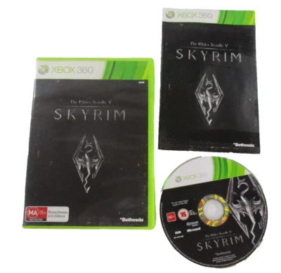 The Elder Scrolls V Skyrim XBOX 360 MA15+ PAL R4 + Manual 2011 Bethesda Tested - Image 1 of 4