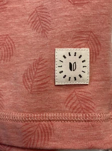 Polo Linksoul grande manica corta rosa stampa foglia felce misto cotone - Foto 1 di 8