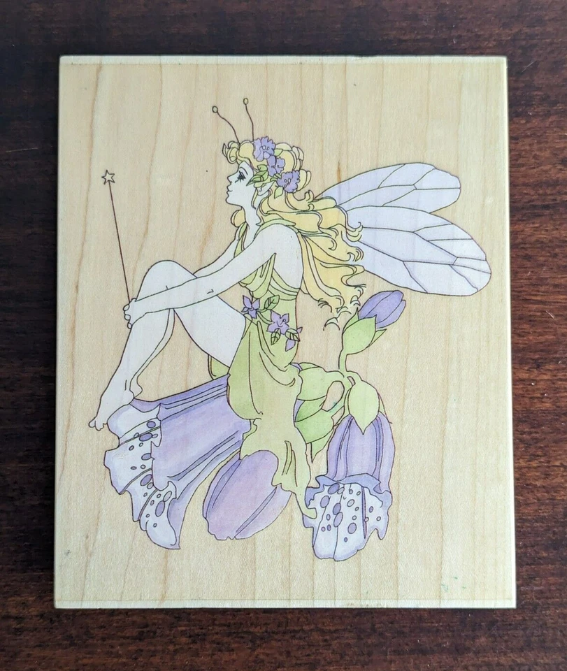 STAMPS Happen Fairy on Foxglove Rubber Stamp 80087