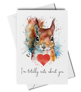 I'm totally nuts about you card, squirrel card, anniversary/valentines card