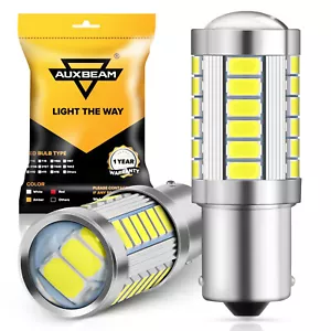 AUXBEAM 1156 7506 LED Backup Reverse Light Bulbs 6500K Super Bright White 4000LM - Picture 1 of 12