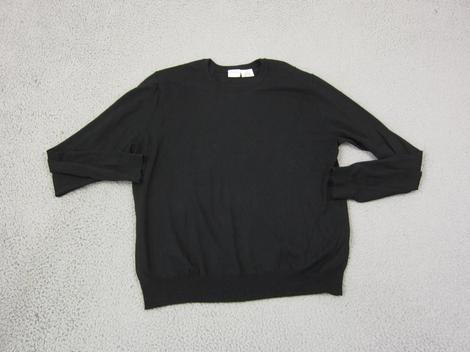 Isaac Mizrahi 毛衣女式特大号 XL 黑色丝绸棉质针织女士 — 第 1/4 张图片