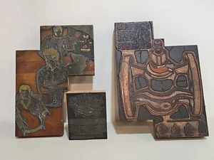 Lot Of Vintage Copper Letterpress Printing Blocks Yacht Club & Other Businesses  - Picture 1 of 13
