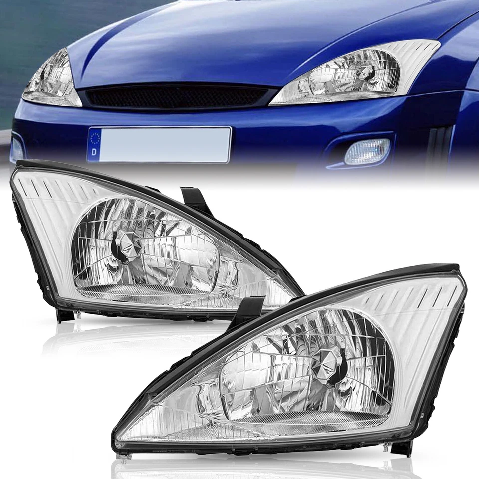 Faros cromados transparentes izquierda+derecha para Ford Focus 2000-2004 estilo OE 2 piezas 00-04 Foto 1 de 4
